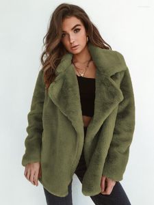 Femmes fourrure automne hiver souhait veste 2023 à la mode surdimensionné chaud femmes manteau Streetwear Sexy peluche revers coupe ajustée