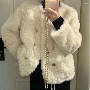 Dames fur herfst dames jassen faux teddy lam bovenkleding vrouwelijk overjas jas winter short jas mode vintage pak dames