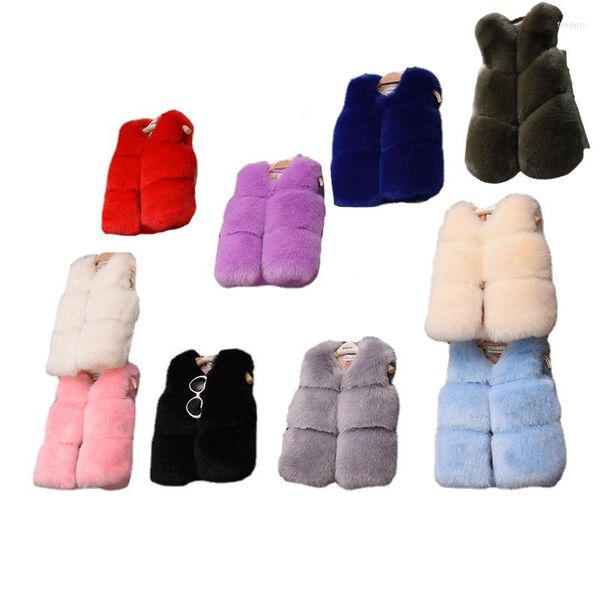 Abrigo de piel sintética para niña y bebé, chaleco, chaqueta de invierno para niños, chaleco, trajes a juego para la familia, ropa para niños y niñas, prendas de vestir