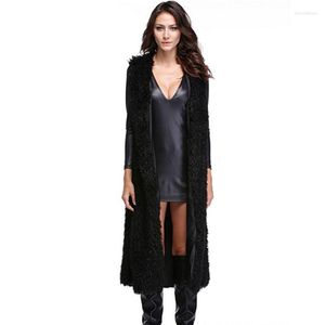Dames vacht zwarte fashionautumn faux mink lederen vest dames jassen winter dikker warm vesten vrouw jas slanke lange kleren