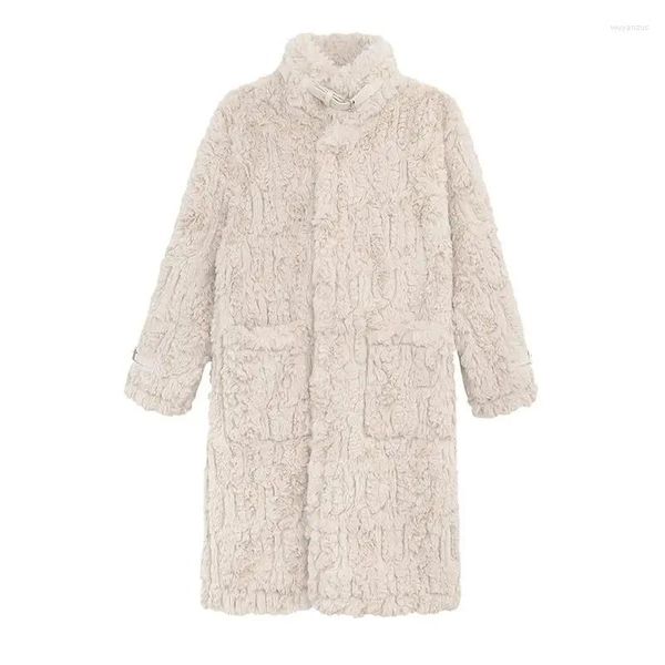 Manteau de fourrure pour femmes, mode Simple polyvalent, banlieue coréenne, hiver et une pièce en peluche d'agneau épaissie avec Fu
