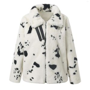 Manteau en peluche à col en fourrure pour femme, vêtement chaud et épais, semblable à la laine, semblable à la laine, pour l'hiver, 2022