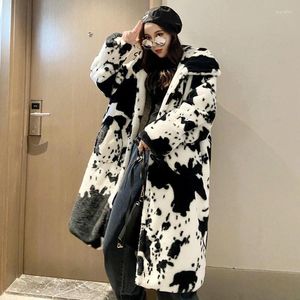 Dames bont paar winter katoenen kleding bedrukt zwart wit panda imitatie haar nerts fleece verdikte warme jas heren en dames