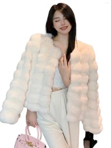 Manteau faux élégant en fourrure pour femmes, style hivernal