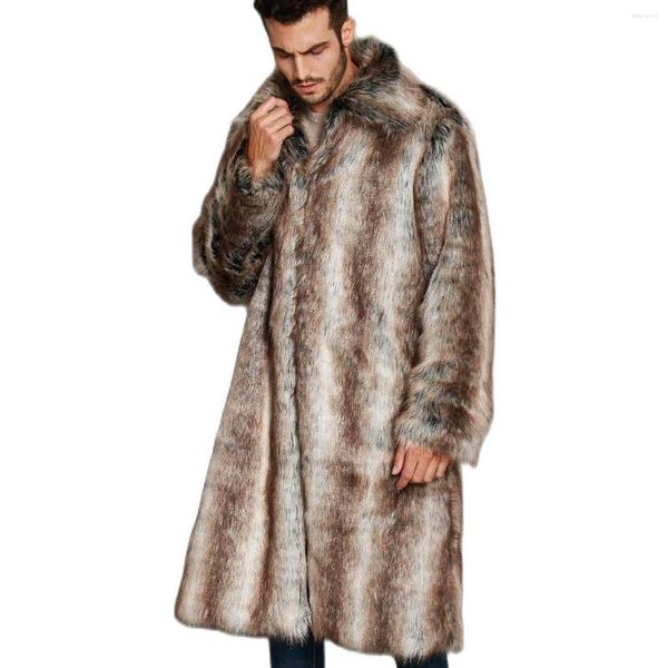 Fourrure pour femmes F0289 mode hiver vêtements pour hommes chaud Long pardessus Faux manteau