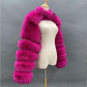 Femmes fourrure mode hiver haute qualité court Faux manteau femmes Vintage à manches longues chaud vison mince vestes fourrure Femme haut