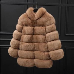 Damesbontmode winter XS-4XL jas dames dikker warm imitatie voor dames met lange mouwen stiksels uitloper