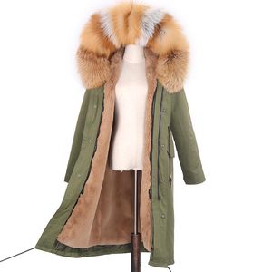 Veste d'hiver longue en fausse fourrure pour femme, manteau rembourré en coton, à capuche naturelle, mode Vintage, parka épaisse et chaude, 2021