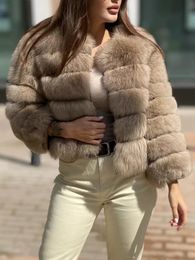 Fourrure de femme fausse 2023 manteau réel hiver automne veste femmes naturel raton laveur vêtements d'extérieur oneck épais chaud luxe femme plus taille 231211
