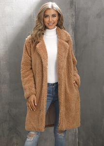 Femmes fourrure fausse automne et hiver costume col manteau haut mi-long peluche femmes 231205