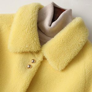 Manteau en fausse fourrure pour femme, vêtement coréen, en laine, doublure en daim, mouton, hauts en peau de mouton, collection automne-hiver 2022, ZT4880