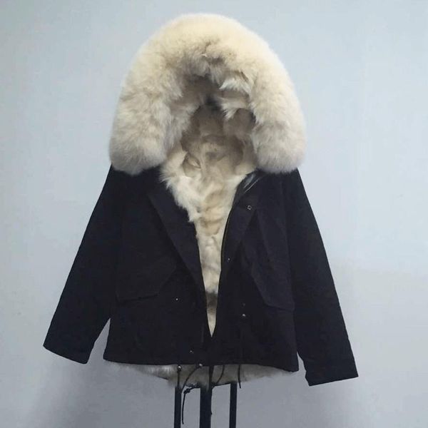 Manteau d'hiver en fausse fourrure pour femme entièrement pour dames, parka courte noire pour Mr ou Mrs Spring Wear