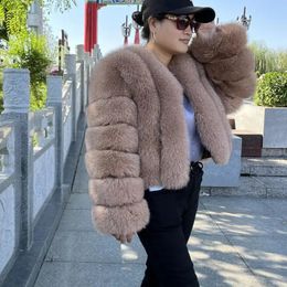 BEIZIRU – manteau en fausse fourrure pour femme, col en v, naturel, chaud, mode de luxe, fait sur commande, hiver, 231128