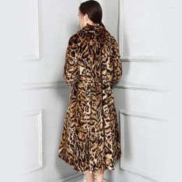 Femmes Fourrure Faux Manteau Femme veste automne hiver femmes vêtements 2022 coréen léopard longs hauts grande taille Manteau Fourrure Femme 4800