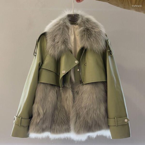 Manteau en fausse fourrure pour femmes manteaux en peluche moelleux automne hiver dames à manches longues spécial femme vêtements veste intégrée C1