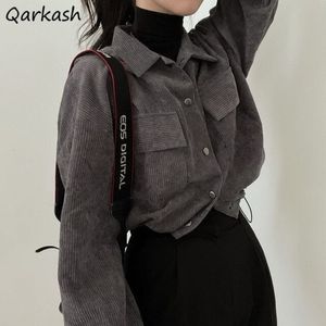 Veste courte en fausse fourrure pour femmes, velours côtelé pur, simplement Vintage, mode coréenne, vêtements boutonnés, Baggy tempérament, Streetwear pour adolescents 231108