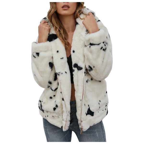 Manteau d'hiver en fausse fourrure pour femmes avec fausse fourrure élégante et chaude pour femmes