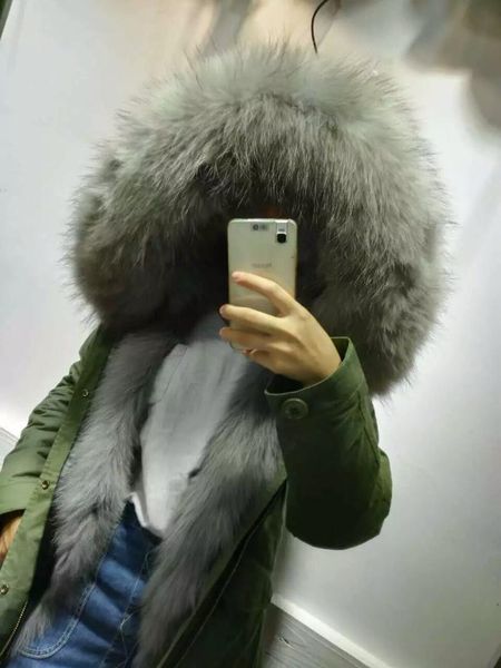 Chaqueta de invierno Unisex para mujer, Parkas gruesas con capucha, color gris claro Real, moda de imitación de piel, venta directa de fábrica, 2021