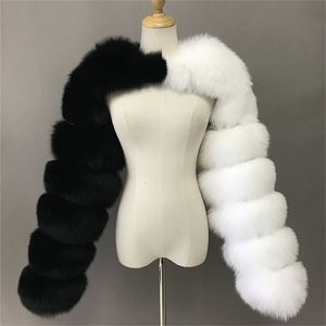 Femmes fausse fourrure mode hiver haute qualité manteau femmes élégant Patchwork à manches longues chaud vison vestes courtes ry Femme Top 220830
