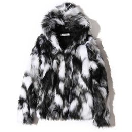 Femmes Fourrure Fausse Fourrure 2022 Hiver Chaud Plus Polaire Fausse Fourrure Casual Hommes Veste À Capuche Épais Boutique À La Mode Mâle Mince Manteaux Taille S-5XL HKD230727