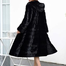 Damen Pelz Kunstpelz Herbst Winter Kunstpelzmantel Frauen Schwarz Dicke Flauschige Warme Oberbekleidung Luxus Pelzjacke Elegante Mujer Bontjas Maxi Lange Mäntel HKD230727