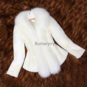 Manteaux en fausse fourrure pour femmes manteau en fausse fourrure blanche femme courte automne/hiver nouvelle fausse fourrure de renard col en fourrure veste mince femmes vêtements veste FeL231007