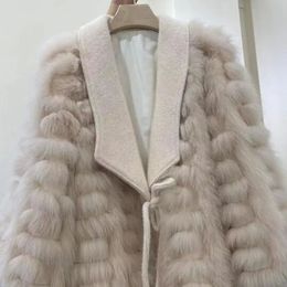 Manteau en fausse fourrure pour femme, imitation fourrure de renard, manteau d'hiver en jeune fourrure, mode femme, design de luxe atmosphérique, 231109