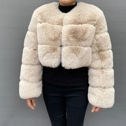 Abrigos y chaquetas de piel sintética recortada peluda de alta calidad para mujer abrigo superior esponjoso con chaqueta de piel de invierno 231108