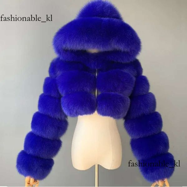 Fourrure Femme fausse fourrure haute qualité fourrure recadrée fausse fourrure manteaux et vestes femmes moelleux couche de finition avec capuche hiver fourrure veste Manteau Femme 230921 973