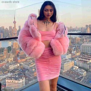 Dames bont faux fur hjqjljls 2021 winter nieuwe vrouwen korte mode roze faux bontjas met capuchon vrouwelijke donzige kunstmatige kunstmantel ritssluiting bovenkleding t231107