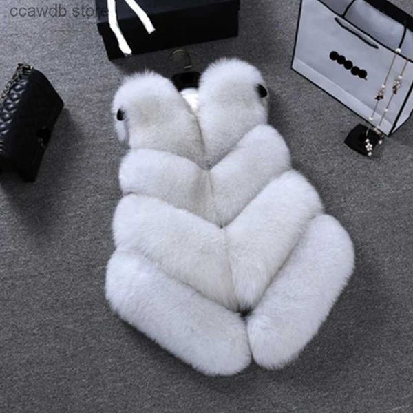 Women's Fur Faux Fur HJQJLJLS 2022 Nueva moda de lujo Chaleco de piel sintética Mujeres Fluffy Short Fur Gilet Chaqueta Mujer Otoño Invierno Fuzzy Coat Outerwear T231107