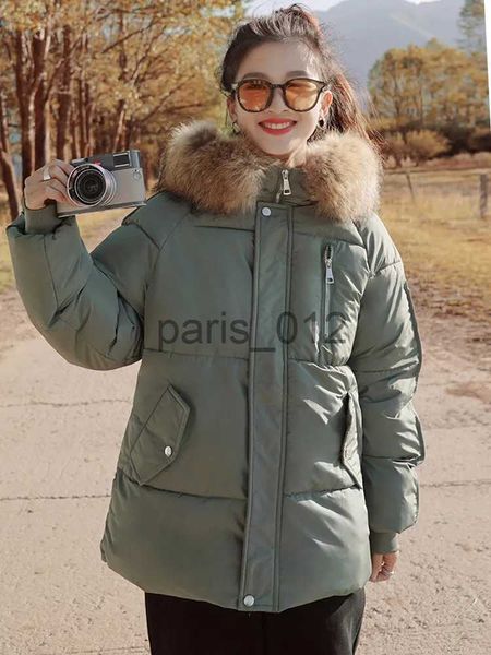 Parka de piel sintética para mujer, gran oferta, chaqueta de invierno con capucha y cuello de piel, Parka gruesa acolchada para mujer, abrigo cálido blanco y negro x1004