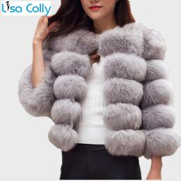 Femmes Fourrure Fausse Fourrure Lisa Colly Haute Imitation Manches Longues Court Manteau De Fourrure De Renard Veste Chaud Manteau D'hiver Outwear Fausse Fourrure Manteau Pardessus Fourrures Manteau 231109