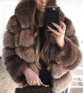 Manteau de fausse fourrure de luxe pour femme, veste d'hiver courte avec grande capuche en fourrure, pardessus épais et chaud, nouvelle mode 2023, manteaux de fausse fourrure T231003
