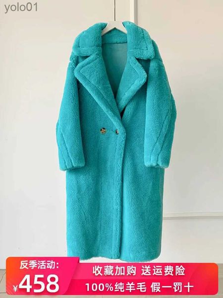 Manteau en fausse fourrure pour femmes, ours en peluche, laine d'agneau, mouton cisaillé, polaire, longueur aux genoux, fourrure Composite, nouvelle collection, L231109