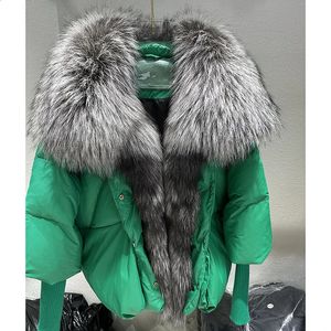 OFTBUY Chaqueta de invierno para mujer, abrigo con cuello de piel de zorro Natural, abrigo grueso y cálido con plumón de pato, ropa de calle de lujo a la moda 231109