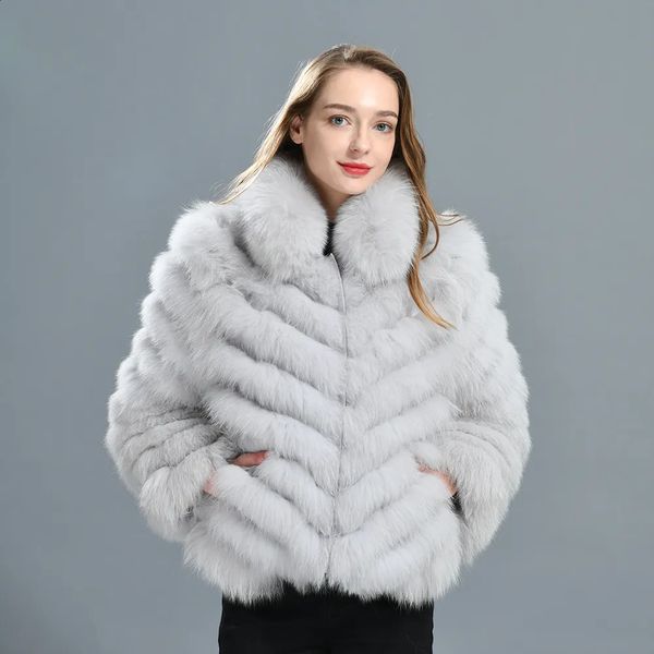 Fourrure femme fausse fourrure femme réel manteau de fourrure de renard avec doublure en soie de haute qualité hiver chaud réversible veste dame mode luxe fourrure Casaco arrivée 231110