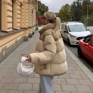 Damesbont Nepbont Damesjassen Winterfleecejack Dames Faux Shearling Bovenkleding Jassen Dames Suede Bontjas Heren Warm Thined Lamb Puffer-NF L230914