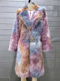 Women's Fur Fausse Fourrure ZADORIN Coloré Long Revers Faux Manteau De Fourrure De Renard Femmes De Luxe Lâche Fluffy Fausse Fourrure Vestes Pour Femmes 2023 Manteaux De Fourrure D'hiver Cardigan x0907