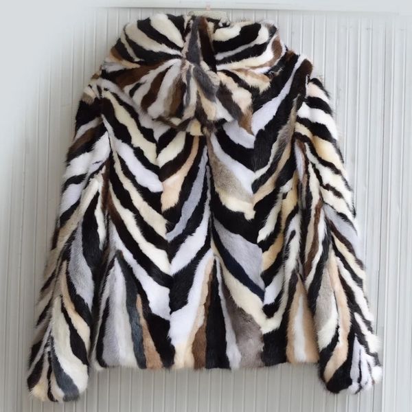 Manteau de fourrure de vison naturel véritable pour femmes avec capuche, gilets d'hiver chauds multi-couleurs pour femmes, personnalisé, n'importe quelle taille 221006