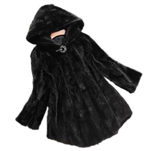 Dames bont faux harppihop luxe echt stuk jas jas herfst winter vrouwen warme bovenkleding jassen kleding 3xlwomen's dames