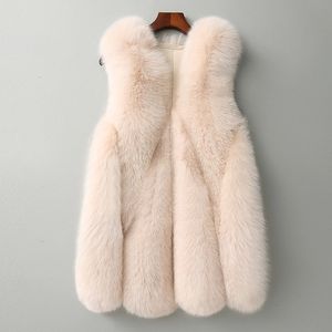 Fausse fourrure pour femme HJQJLJLS hiver femmes rose Long Gilet veste moelleuse femme mince Faux manteau de haute qualité Gilet artificiel 221122