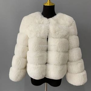 Veste en fausse fourrure pour femme manteau de mode court hiver chaud faux artificiel de luxe