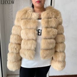 Fausse fourrure pour femmes LHXDW 2023 nouveau manteau veste artificielle hiver manteau en fausse fourrure chaud mode moelleux s-7xl disponible 230918