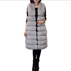 Dames bont faux lang vest mouwloze jas imitatie jas herfst en winter dames casual mode kleding losse outdiner xf708