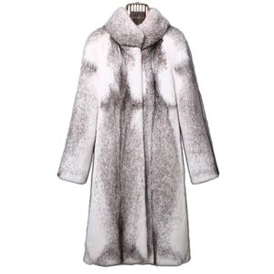 Damesbont faux luxe winter echt echte nerts overjassen voor vrouwen jas lange natuur witte volledige viltjassen