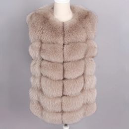 Femmes fausse fourrure Maomaokong 2023 réel manteau femmes hiver naturel gilet court Silm luxe veste 231121