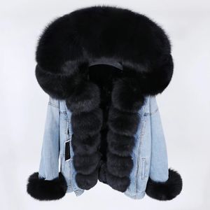 Veste de jean hivernal Faux MAOMAOKONG FUR