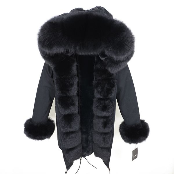 Fausse Fourrure Femme MENINA BONITA 2023 Veste D'hiver Femmes Vrai Manteau Col Naturel Capuche Lâche Longue Parkas Grand Survêtement Détachable 230616