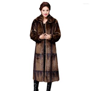 Manteau en fausse fourrure pour femmes manteau haut de gamme Parka femmes hiver luxe mi-longueur épaissir poilu manteaux survêtement femme 5XL A1130